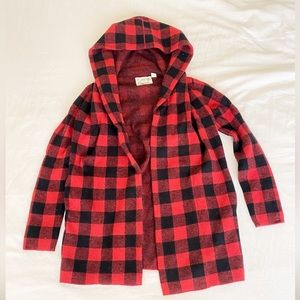 Anthropologie Buffalo Check Knit Jacket